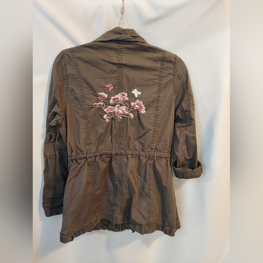 A. Byer Women's Dark Olive Green Jacket with Embroidered Details - Picture 2 of 8